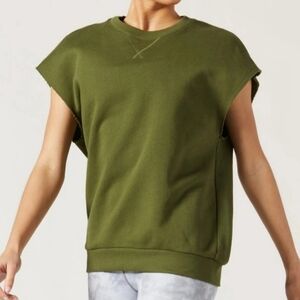 Wear It To Heart Olive Green Sleeveless Sweatshirt